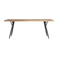 table salon en bois de sapin gris, 200x90x77 cm