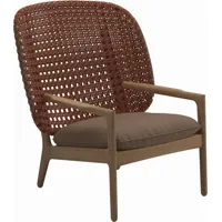 fauteuil lounge high back bois marron 88x95x89 cm