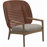fauteuil lounge high back bois beige 88x95x89 cm