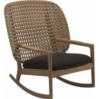 fauteuil à bascule high back bois noir 85x95x84 cm
