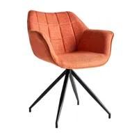 chaise en polyester orange 63x62x81 cm