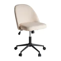 chaise bureau en polyester crème 60x64x80 cm