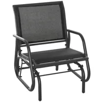 fauteuil à bascule de jardin design contemporain métal textilène noir