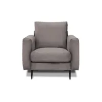 fauteuil 1 place velours gris clair