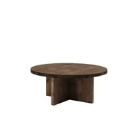 table basse ronde en bois de sapin marron ø80x33,2cm