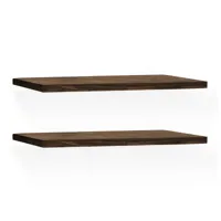 ensemble 2 étagères flottantes en bois de sapin marron 160x3,2cm