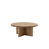 table basse ronde en bois de sapin vieilli ø80x33,2cm