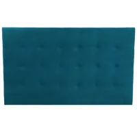 tête de lit capitonnée en velours bleu canard 140 cm