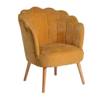 fauteuil en polyester ocre 74x69x88 cm