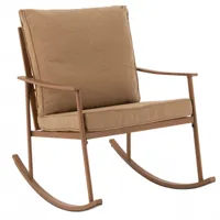 fauteuil à bascule moderne en métal et tissu beige