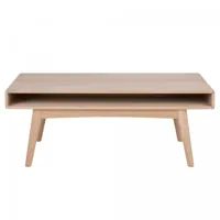 table basse rectangulaire en bois 130x70cm avec niche naturel
