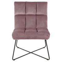 fauteuil design en velours metelassé rose