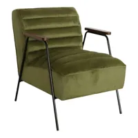 fauteuil cosy en velours vert