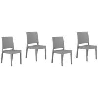 lot de 4 chaises de jardin gris clair
