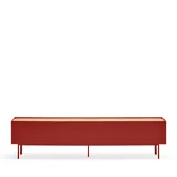 meuble tv en bois 1 porte 2 tiroirs l180cm rouge