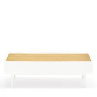 table basse en bois 110x60cm blanc