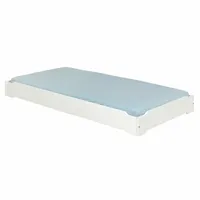 lit empilable avec matelas bois massif blanc 90x190 cm