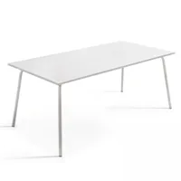 table de jardin rectangulaire en métal blanc