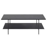 table basse rectangulaire 2 plateaux en bois noir