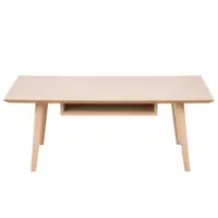 table basse rectangulaire chêne blanchi avec niche l115