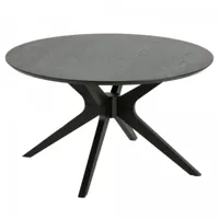 table basse ronde en bois de chêne 80cm noir