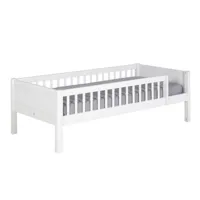 lit enfant avec barrières bois massif blanc 90x190 cm