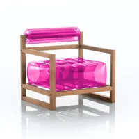 fauteuil design gonflable  et cadre bois