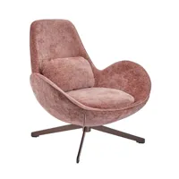 fauteuil rotatif en velours rose