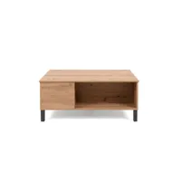 table basse avec plateau relevable l103 cm - décor bois
