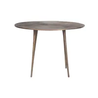 table basse ronde métallisée soleil diam. 68cm - marron