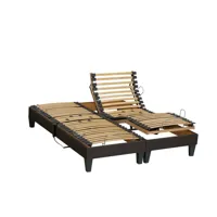 lot 2 sommiers relaxation electrique anthracite 2x80x200