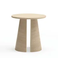 table d'appoint ronde en bois d50cm bois blanchi