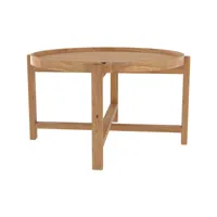 table basse ronde en bois de teck recyclé d70 cm