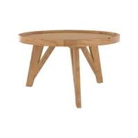 table basse ronde en bois de teck recyclé d70 cm