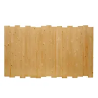 tête de lit en bois d'épicéa de couleur marron clair pour lit 150 cm