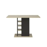 table oxford fonctionnelle bicolore châtaignier/noir