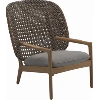 fauteuil lounge high back bois gris 88x95x89 cm