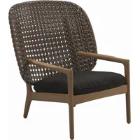fauteuil lounge high back bois gris 88x95x89 cm