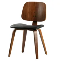 chaise en bois et simili bois foncé