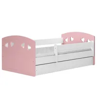 lit enfant à barrière 140x80 cm avec tiroir - matelas non inclus