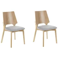 lot de 2 chaises de salle à manger bois clair et gris