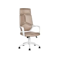chaise de bureau moderne beige sable et blanc