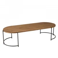 table basse ovale plateau en bois de teck recyclé l164