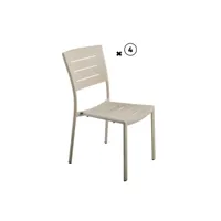 lot de 4 chaises de jardin  en aluminium coloris sable