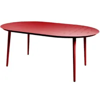table ovale 6 personnes  180x120 cm en aluminium piment