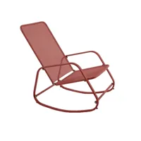 fauteuil à bascule en acier terracotta