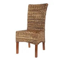 chaise en abaca naturel tressé marron