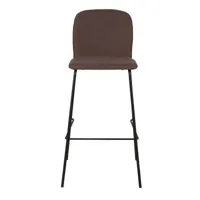 chaise de bar moderne tissu ombre piètement métal h75 cm