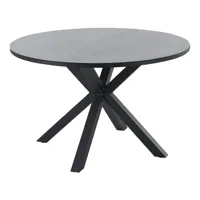 table de jardin en aluminium gris et noir ⌀ 120 cm