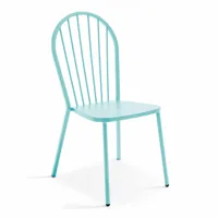 chaise bistrot en métal turquoise